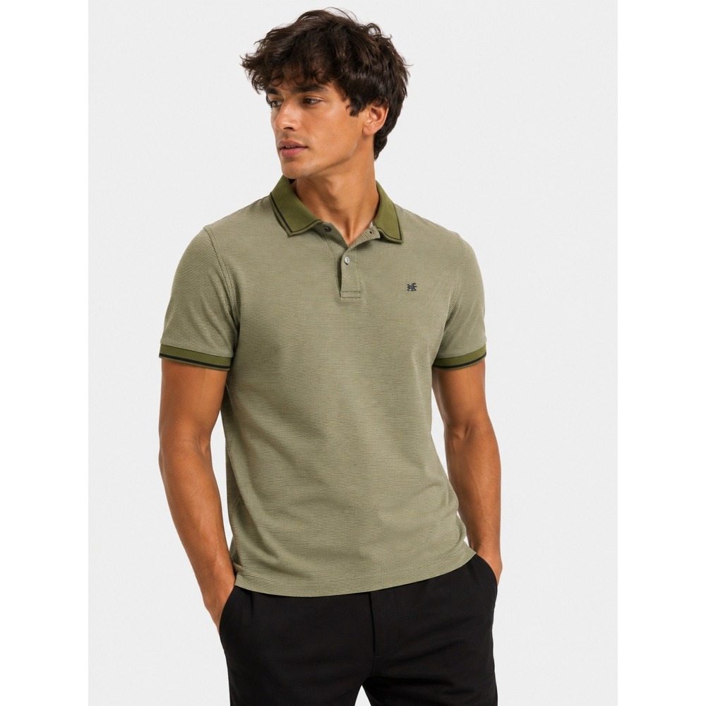 Ted Baker London Helta Slim Fit Polo Shirt Olive Green Mens 5 XL Cotton